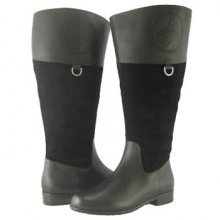 Ros Hommerson Chip boot Black Leather suede Wide calf